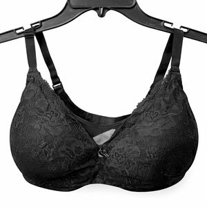 Cacique Black Lace Underwire Bra Women’s Size 40DDD Adjustable Support